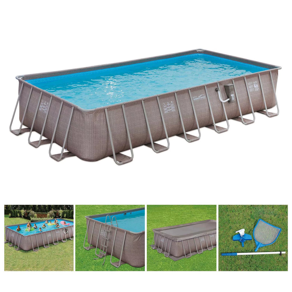24 x 12 x 4.5' Rectangle Above Ground Frame Swimming Pool Set M2373