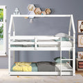 Twin Size Wooden Bunk Bed with Roof Design U561