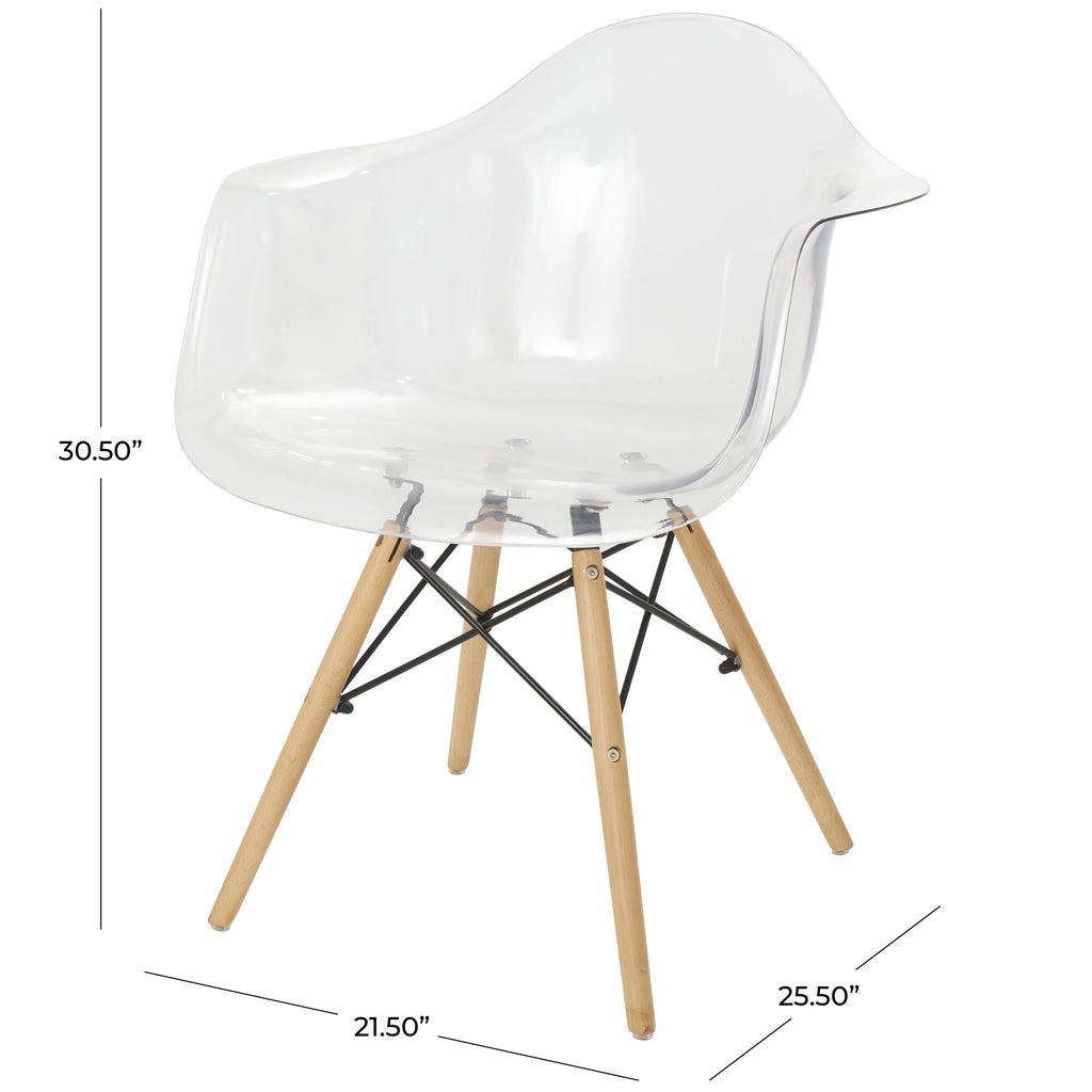 Clear Acrylic Lounge Chair with Wood Legs S355