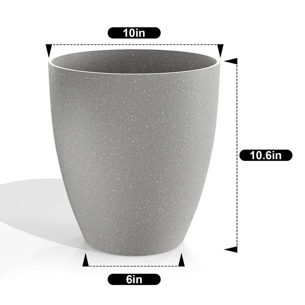 10 Inch Plant Pots Set of 2 with Drainage Hole Y820683