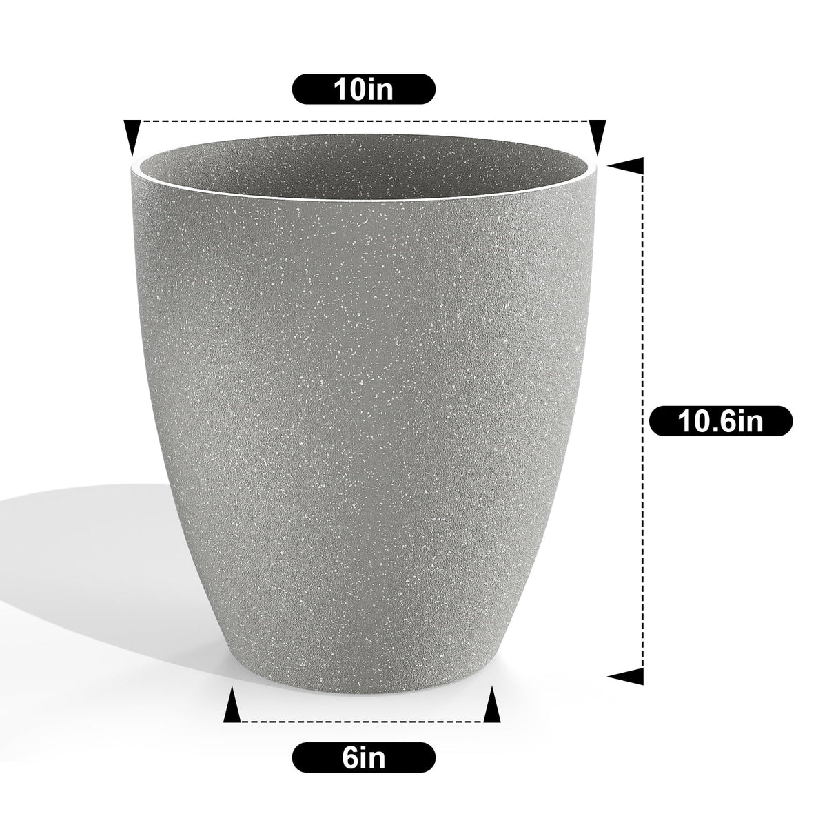 10 Inch Plant Pots Set of 2 with Drainage Hole Y820683