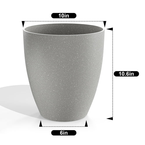 10 Inch Plant Pots Set of 2 with Drainage Hole Y820683