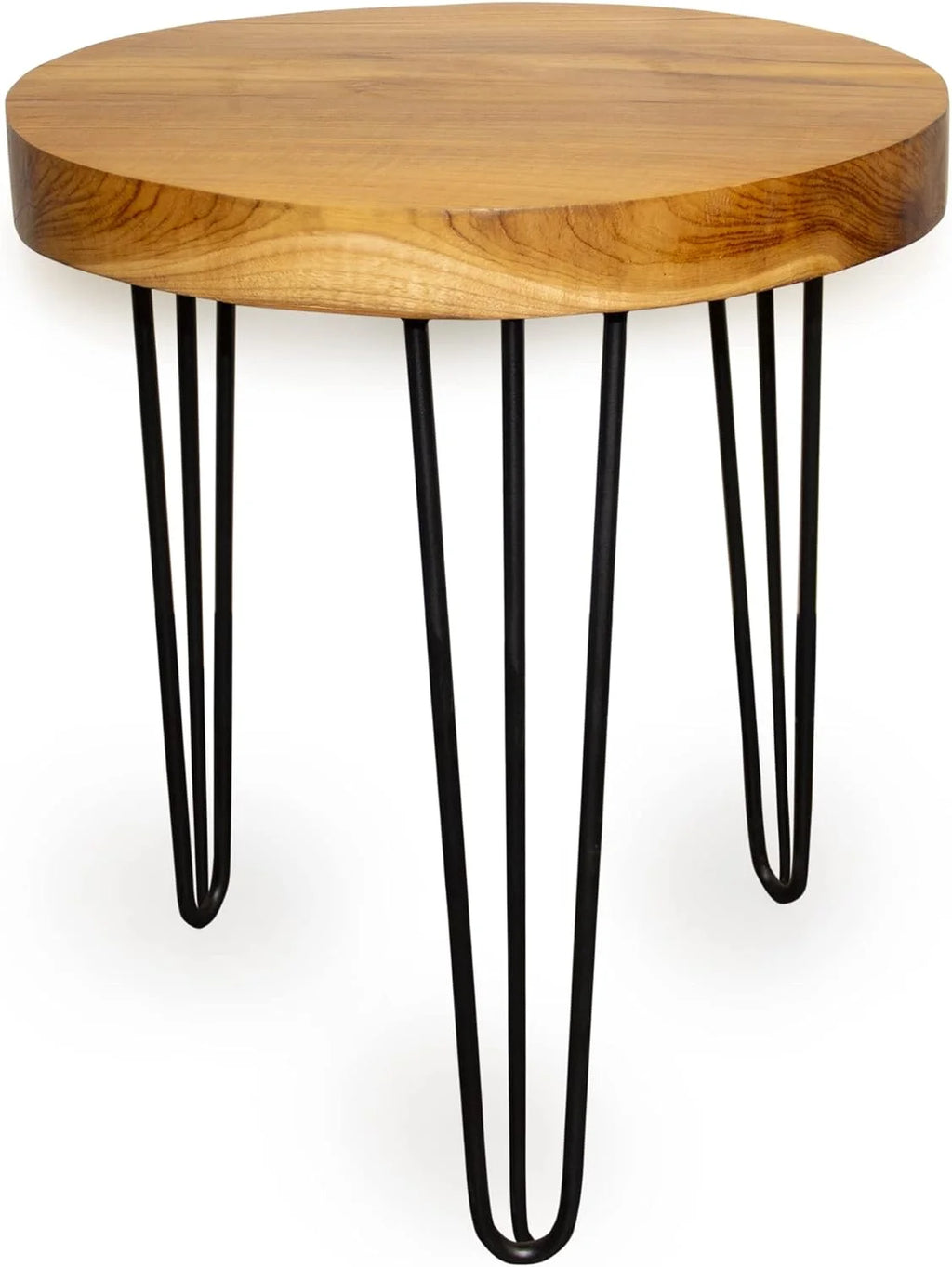 Round Teak Wood Accent End Table D324