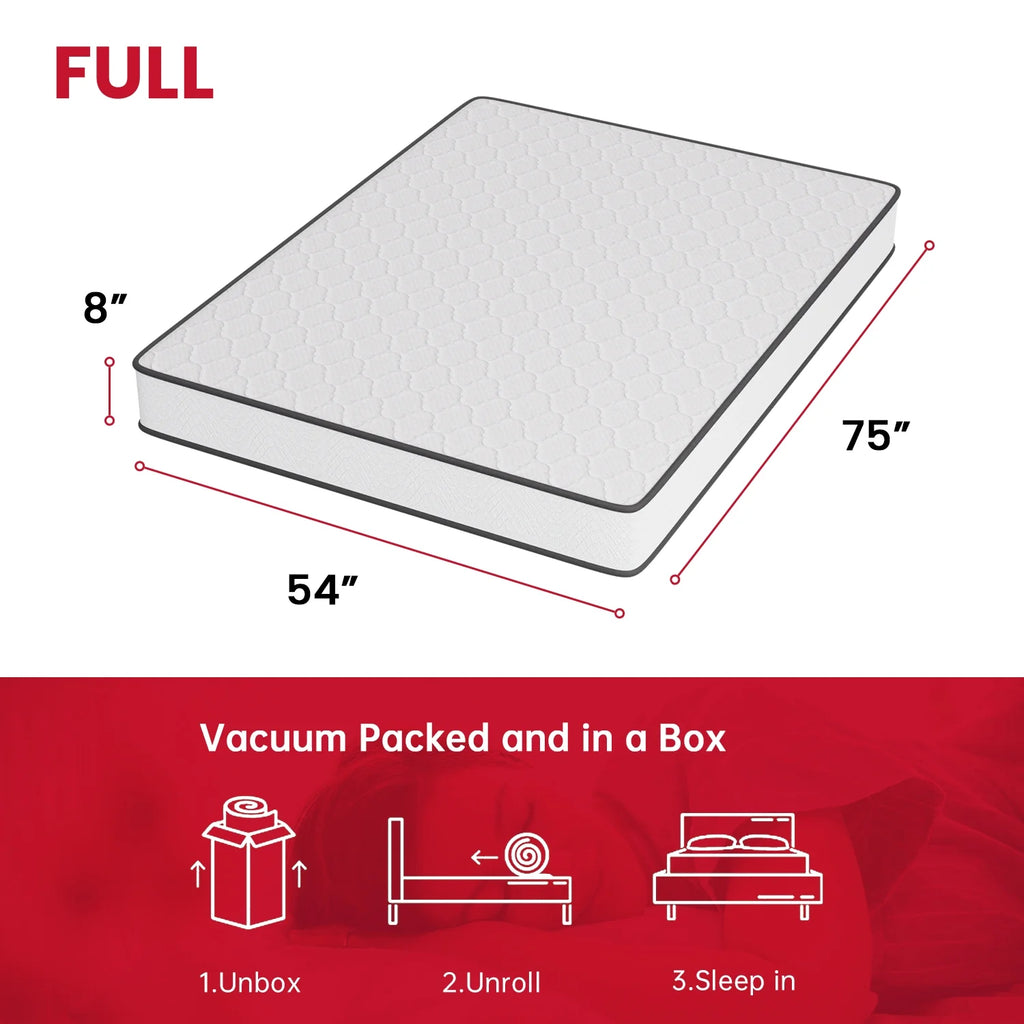 8 Inch Medium Firm Spring Full Size Mattress W303173