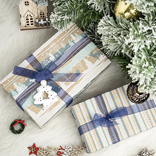 Christmas Kraft Wrapping Paper 4 Rolls M758