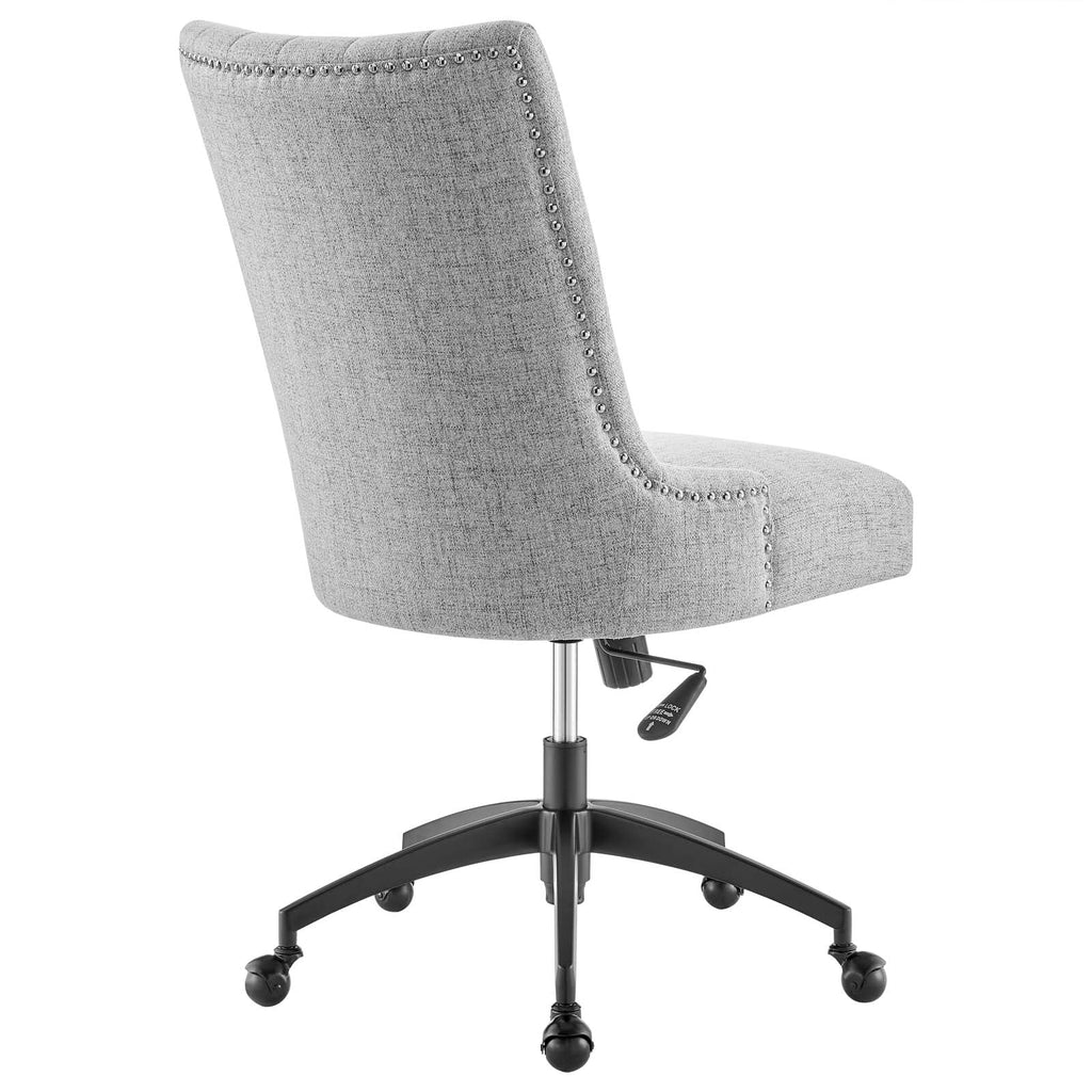 Black Light Gray Tufted Fabric Office Chair F677