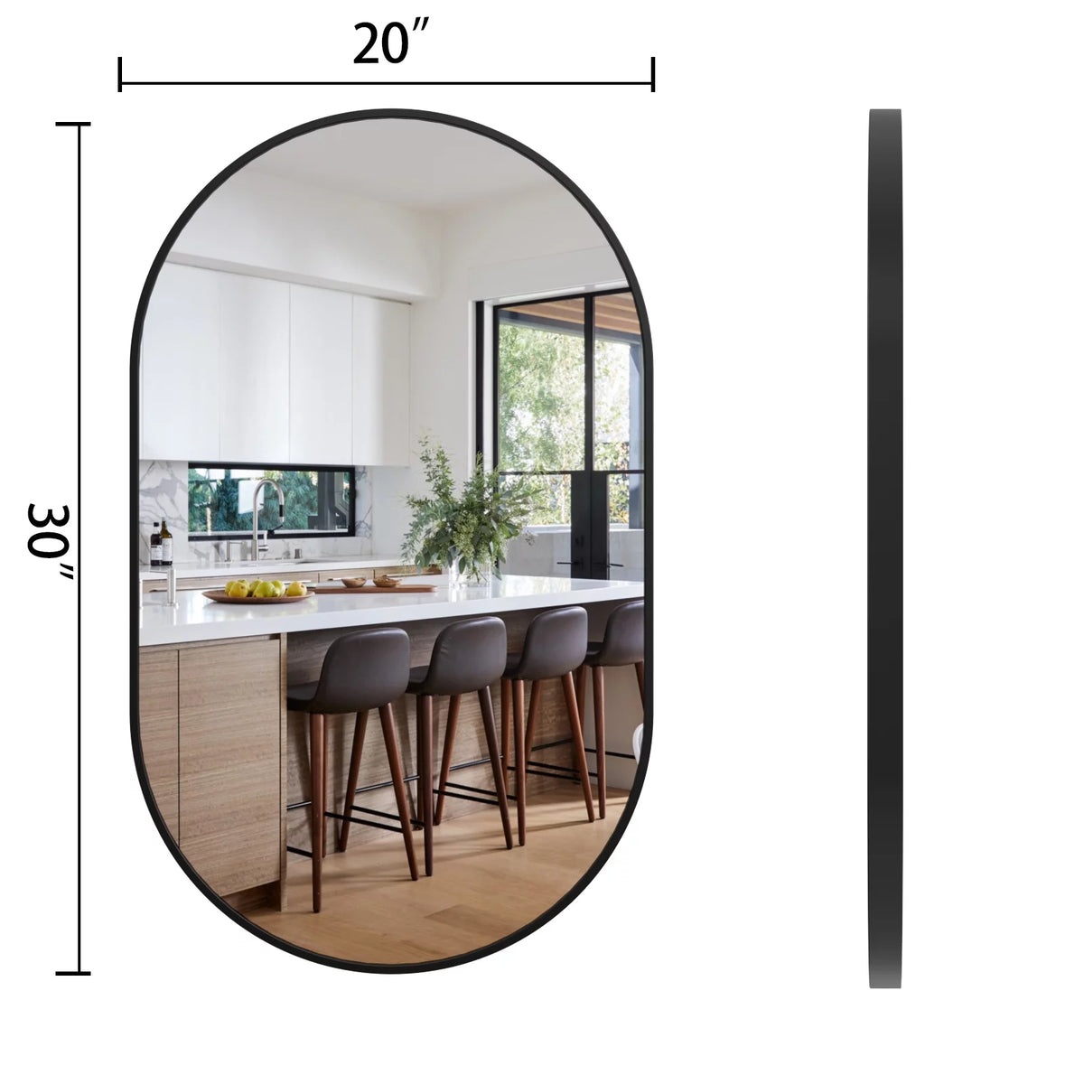 Oval Wall Mirror 30"x20" with Frame T352554