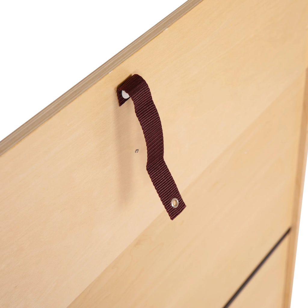Natural Wood Book Storage Shelf with 4 Storage Slats I18216