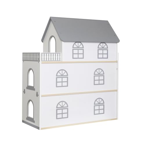 Wooden Playhouse with Balcony and 12 PCS Accessories B58212