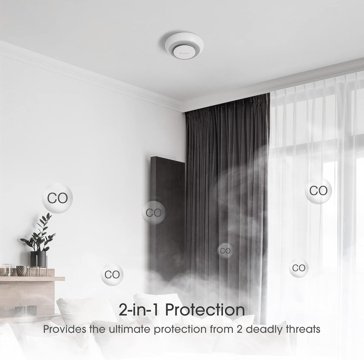Wireless Interconnected Combination Smoke Carbon Monoxide Detector Alarm 3-Pack Y347981