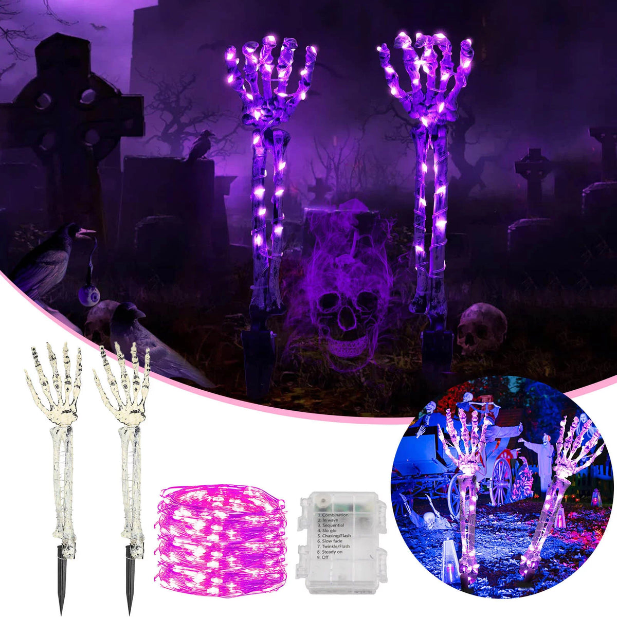 Life Size Skeleton Hands Outdoor Decorations C2394
