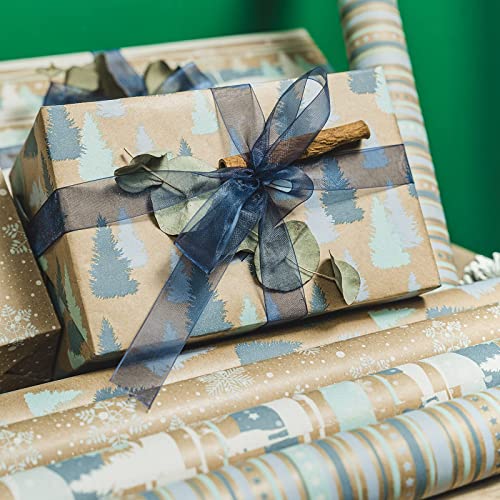 Christmas Kraft Wrapping Paper 4 Rolls M758