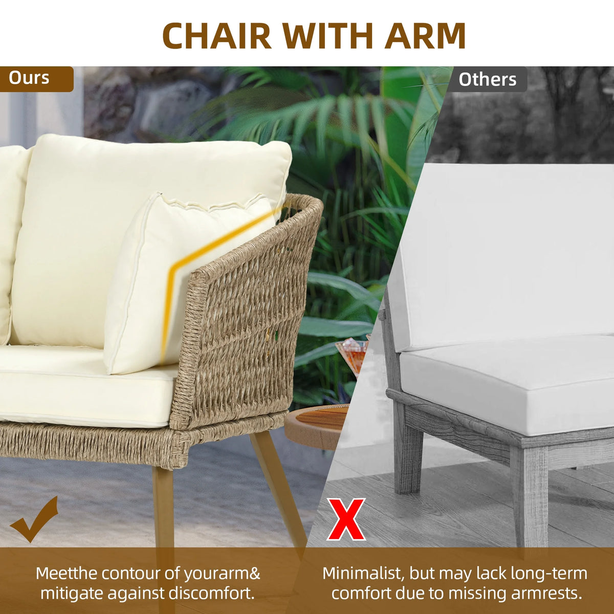 L-Shaped All-Weather Wicker Patio Sofa with Cushions R15532