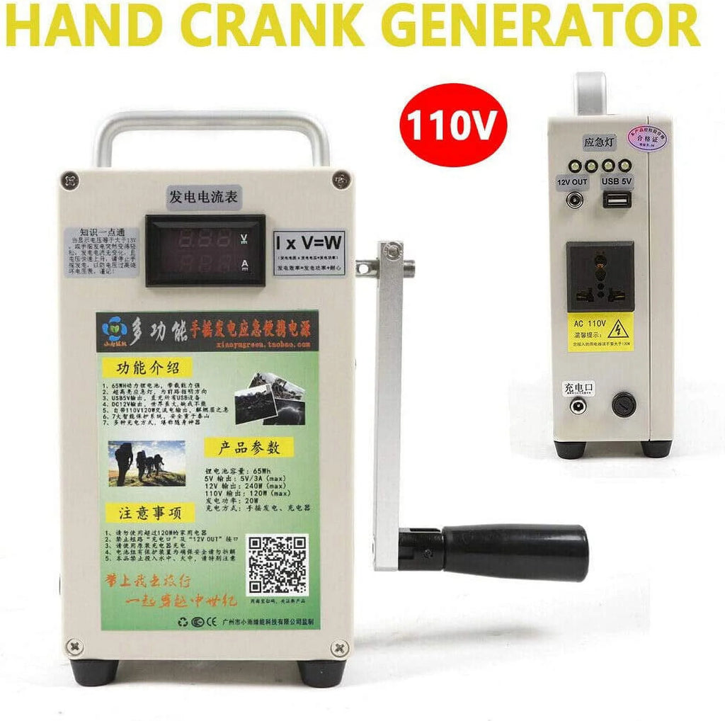 Solar Generator Hand Crank Portable Battery Generator with Charger Z937