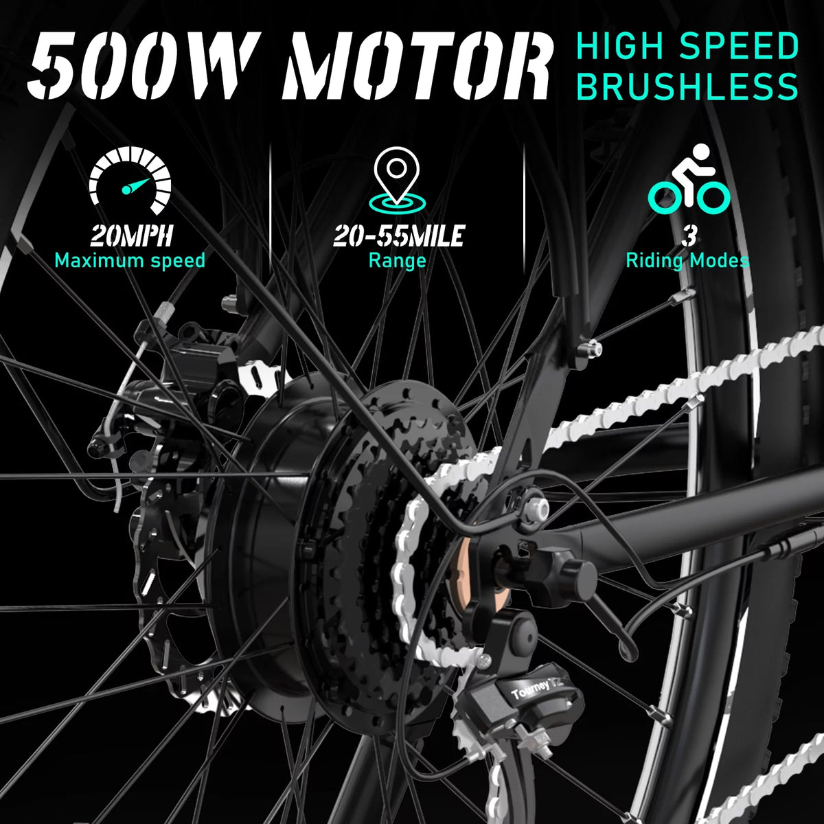 500W Electric Bike 36V 12Ah 7 Speeds P631