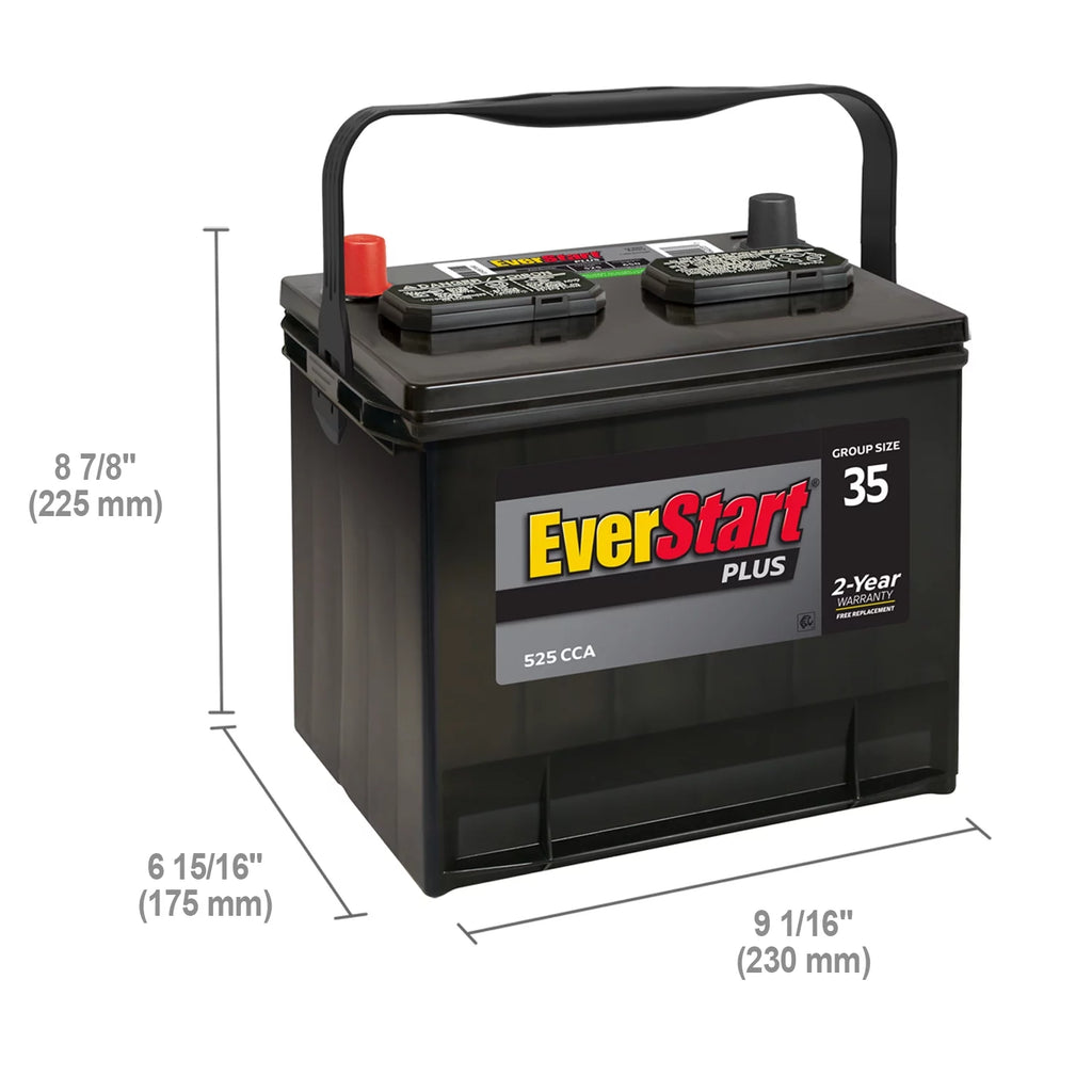 Lead Acid Automotive Battery Group Size 35 12 Volt 525 CCA S613495