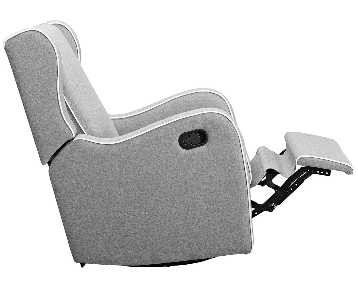 Gray Fabric Upholstered Swivel Gliding Recliner A159