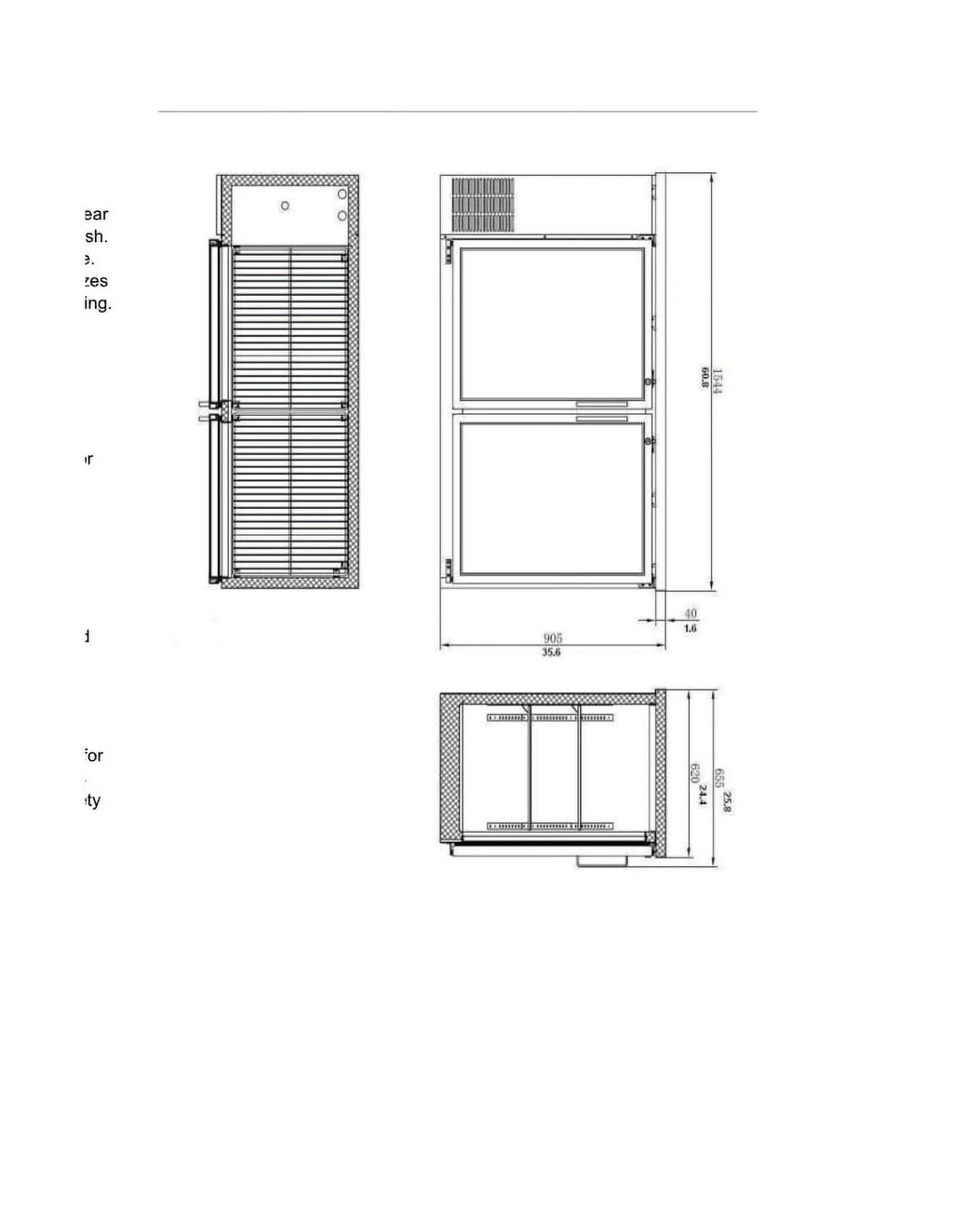 Black Glass Door Back Bar Cooler 15.8 Cu. ft. O5576