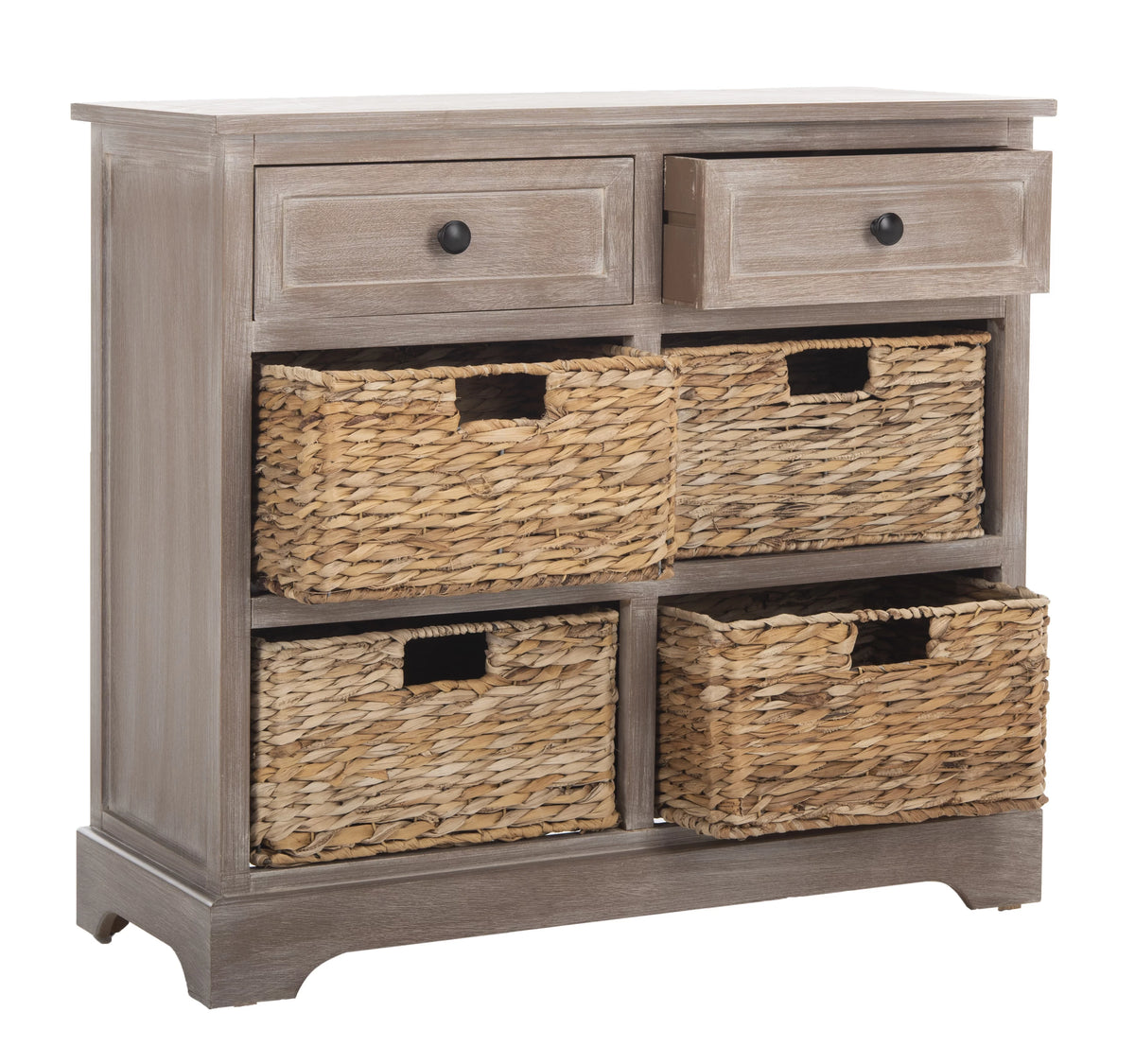 2-Drawer Storage Unit with 4 Wicker Baskets Z636260