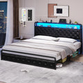 Black King Size Faux Leather Upholstered Platform Bed Frame B9888