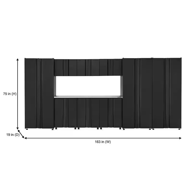 10-Piece Welded Steel Garage Storage System in Black Z675700