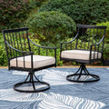 Set of 2 Beige Swivel Rocking Patio Chairs with Cushion B982449