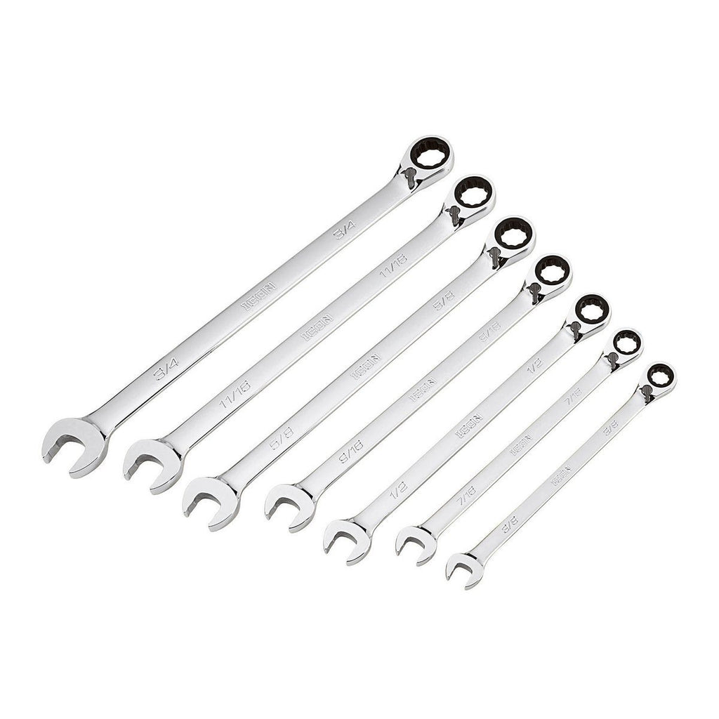 SAE Ratcheting Combination Wrench Set, 7-Piece D454806
