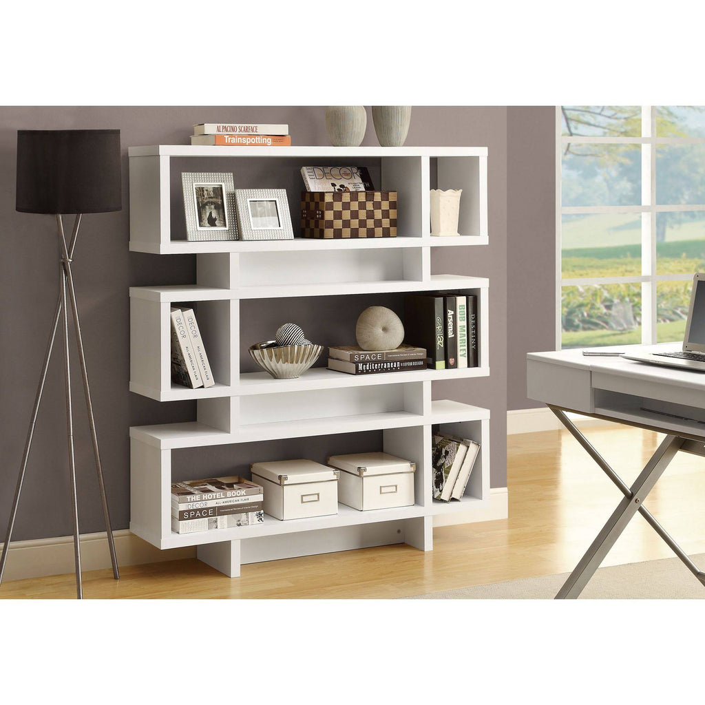 White Contemporary Rectangular Bookcase R67496