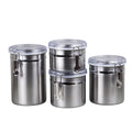 Set of 4 Stainless Steel Canister Set with Air Tight Lid U9185