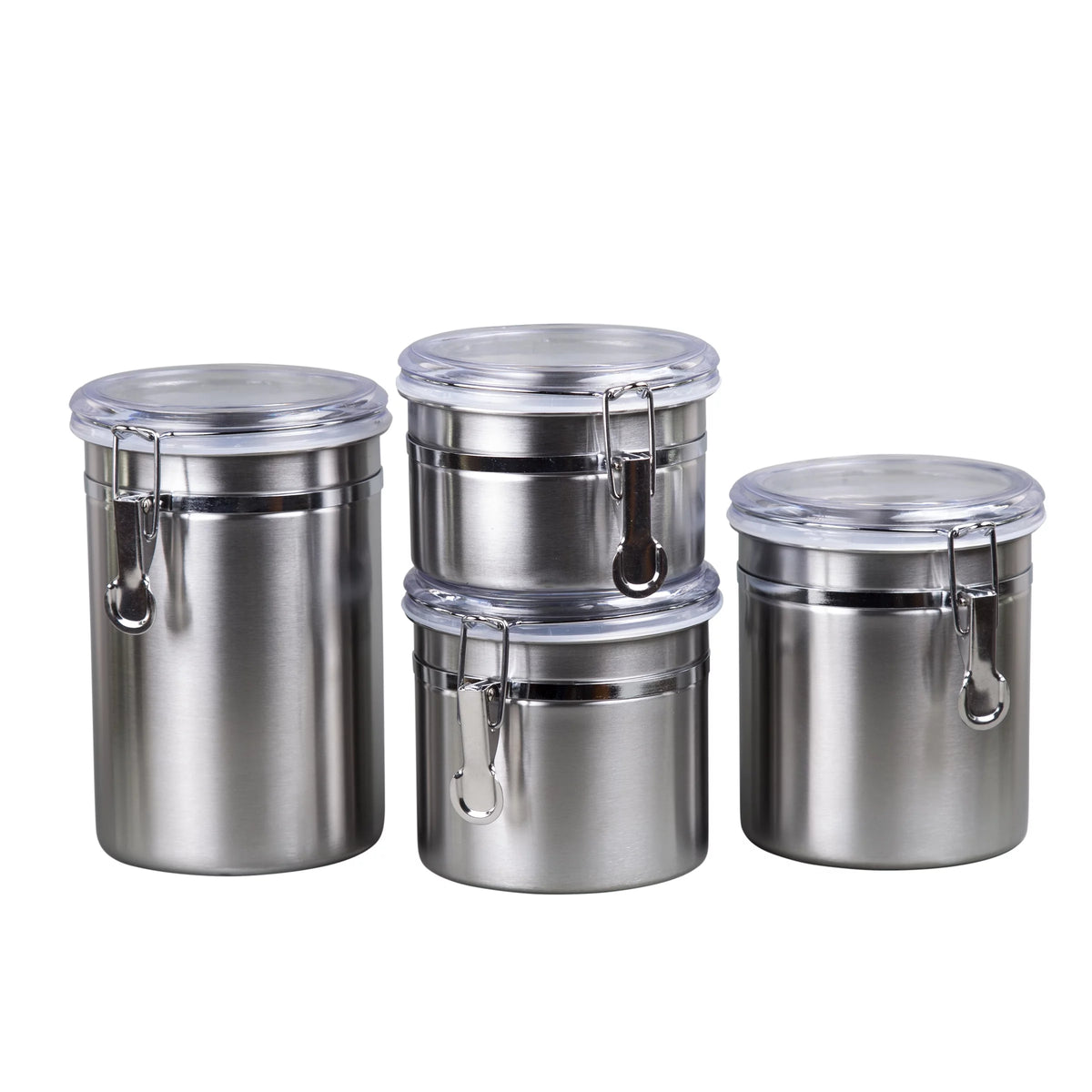 Set of 4 Stainless Steel Canister Set with Air Tight Lid U9185