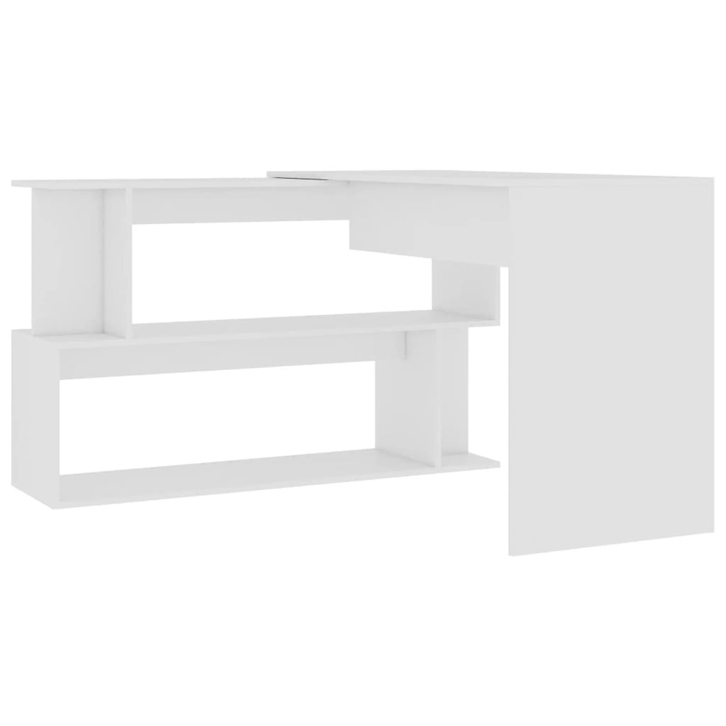 White Engineered Wood Corner Desk T6808
