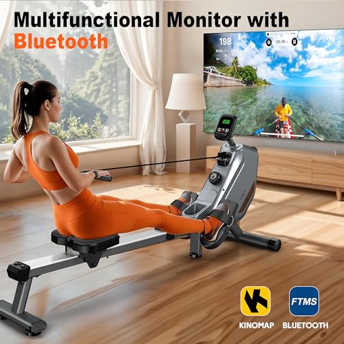 Quiet Magnetic Rowing Machine with Bluetooth and 360lb Weight Capacity Q1780