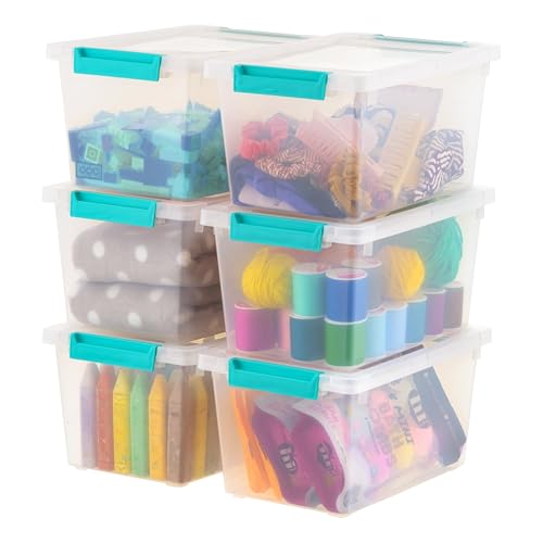 6 Qt. Clear Plastic Storage Bins with Lids, 4 Pack R2333