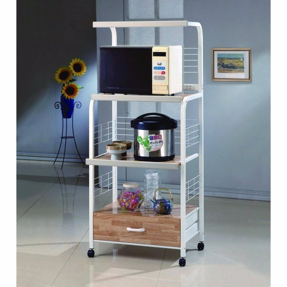 White Kitchen Shelf on Casters T806394