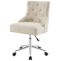 Beige Fabric Aluminum Work Desk Chair W80686