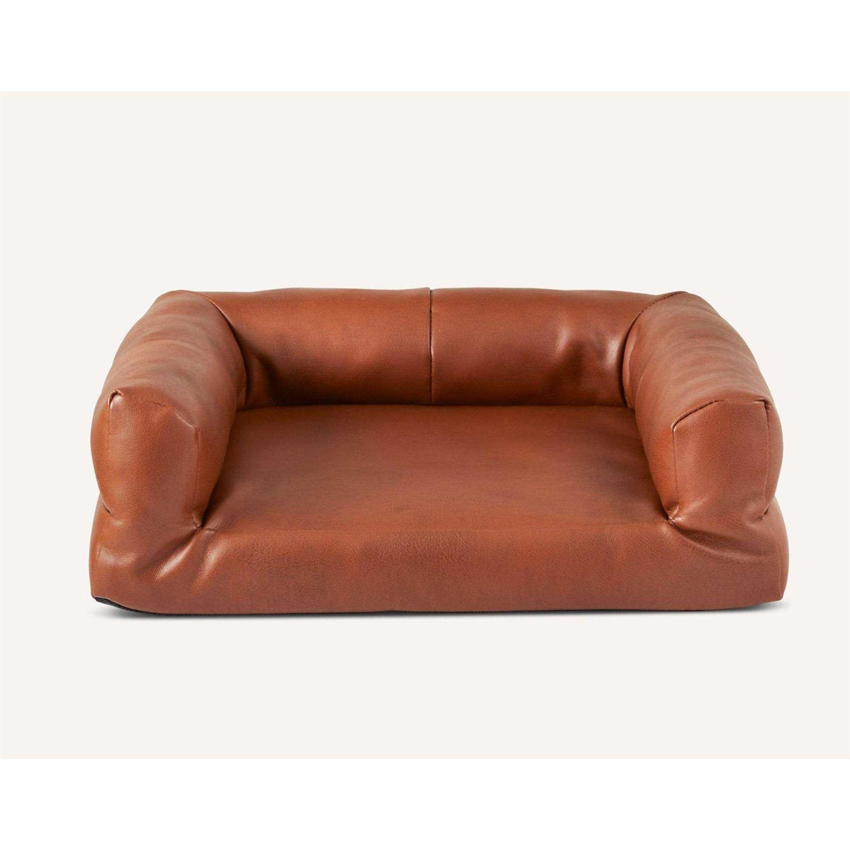 Brown Faux Leather Couch Q244467