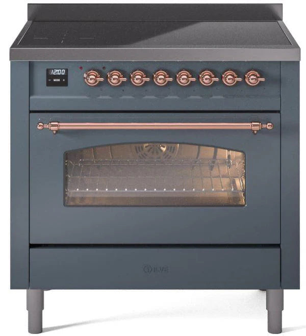 36 Induction Range with Electric Oven in Blue Grey R45132