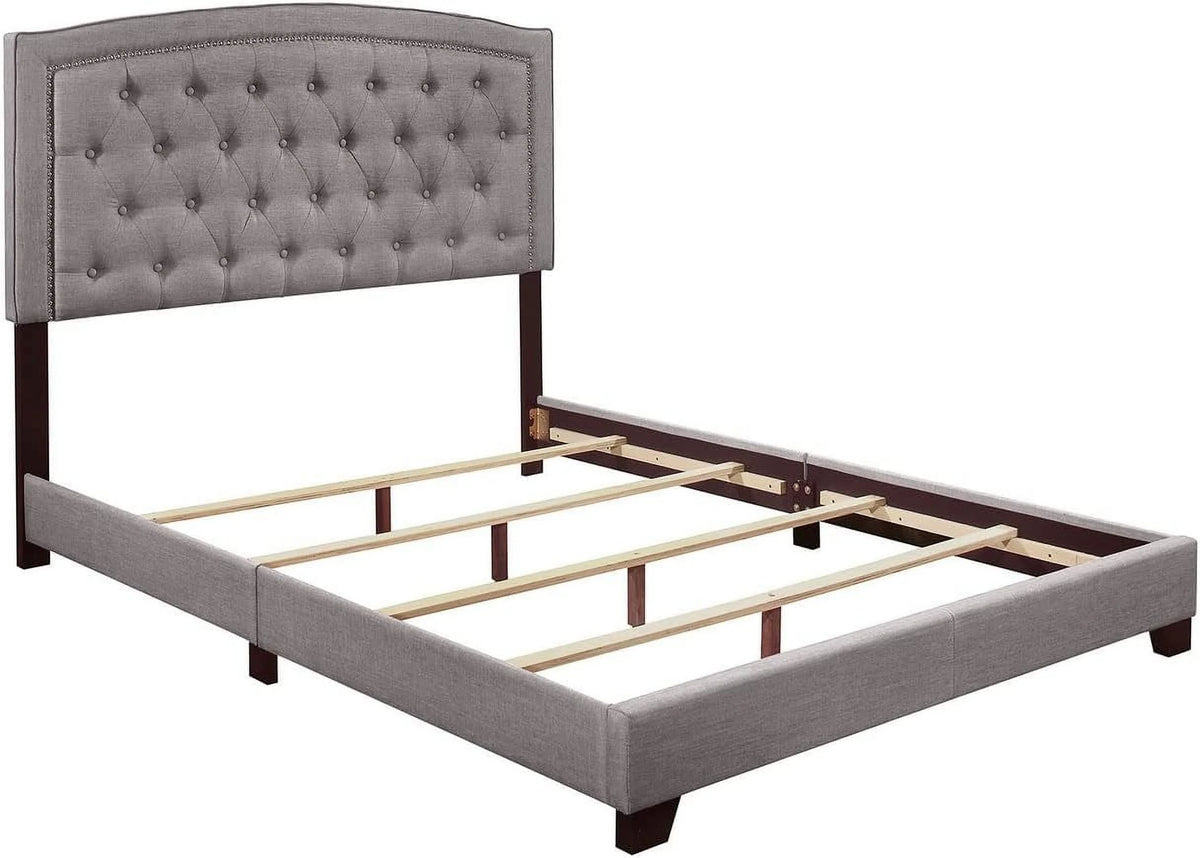 Queen Size Blue Upholstered Bed Frame J311978