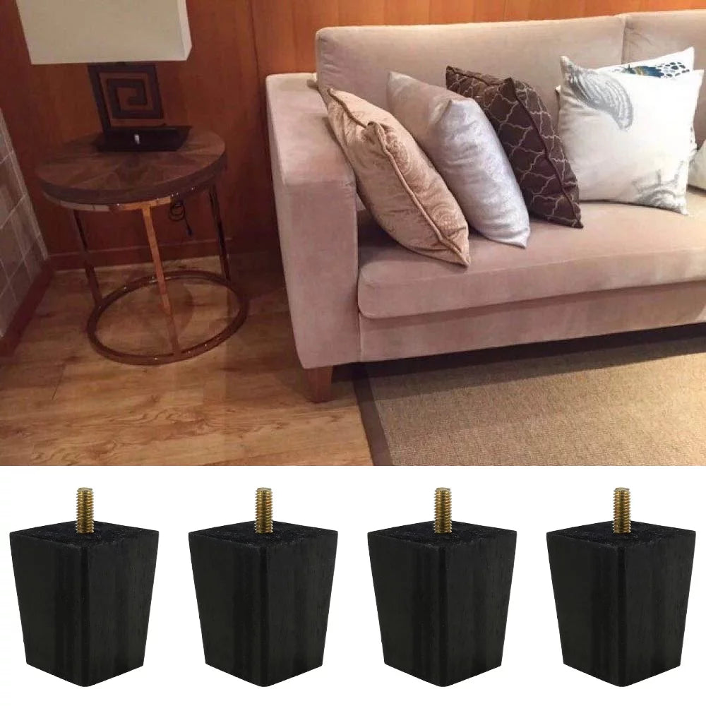 4PCS Wooden Furniture Legs Black 6CM B80117