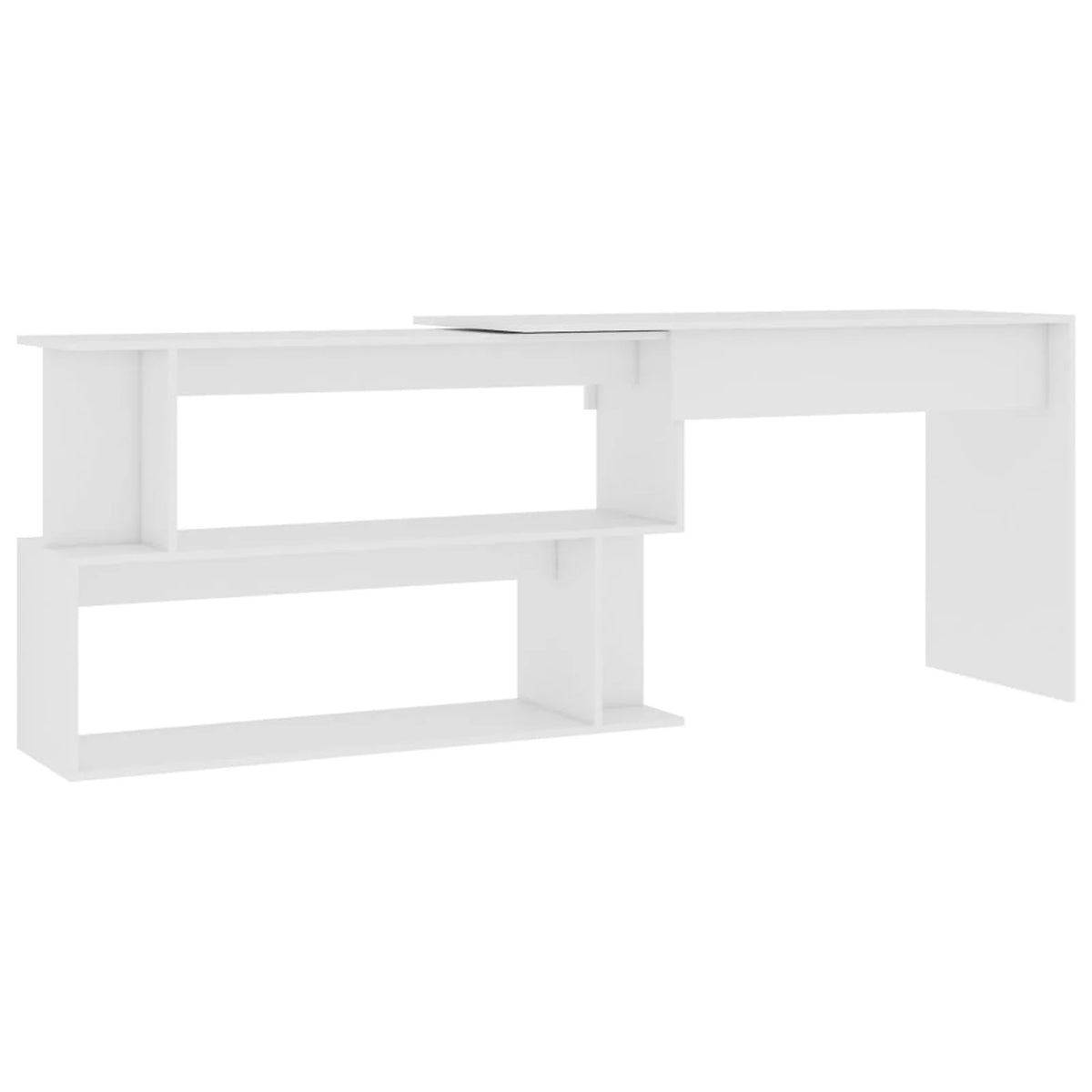 White Engineered Wood Corner Desk T6808