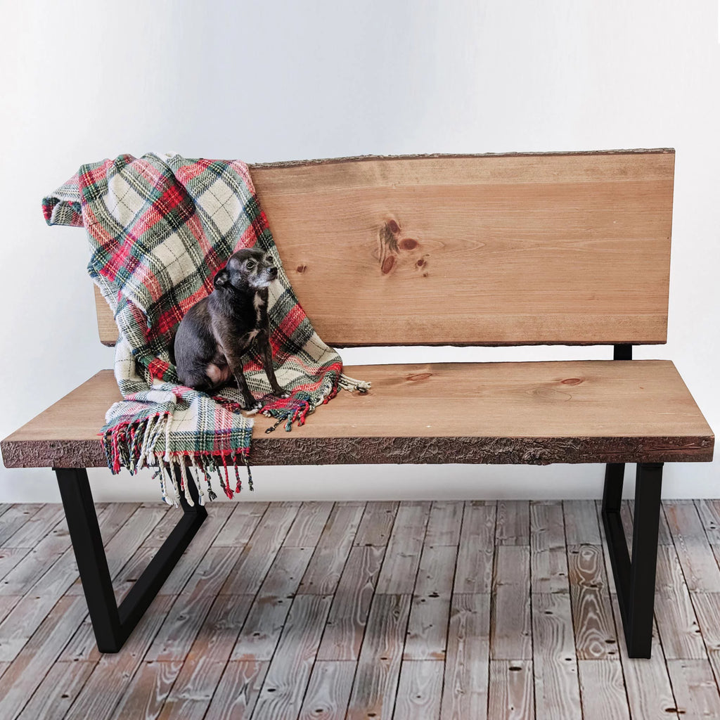 Black Bench Legs with Back Rest – Pair R15923