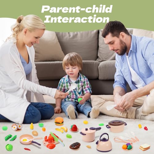 51 Pc Mini Play Kitchen Accessories Playset with Pots Pans Utensils I83562