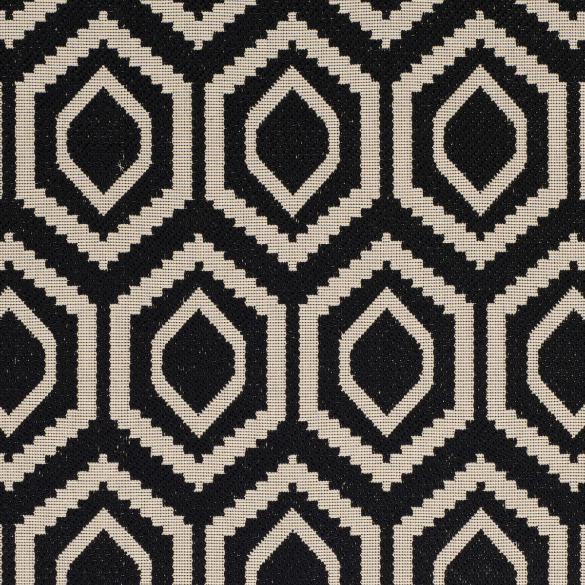 Black Beige Geometric Indoor/Outdoor Area Rug J346