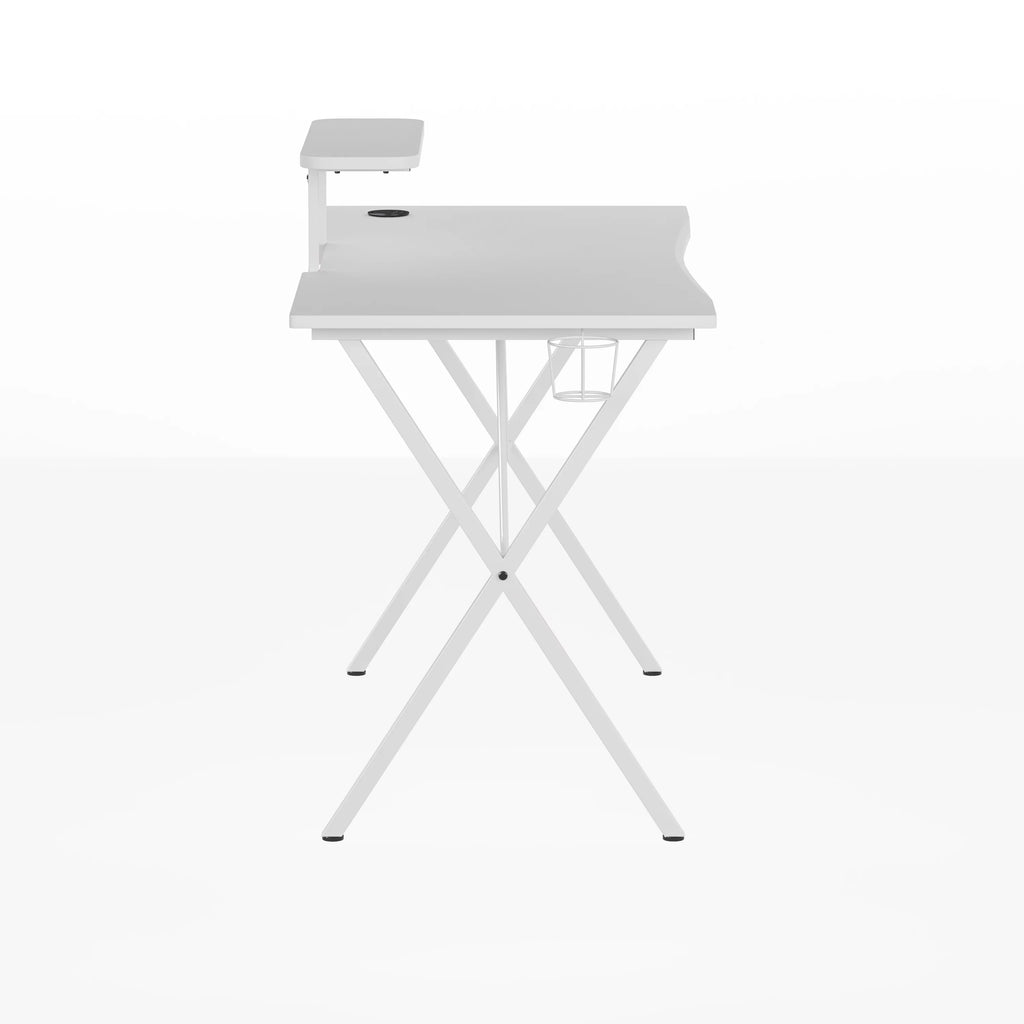 White Gaming Desk with Cup Holder K535684