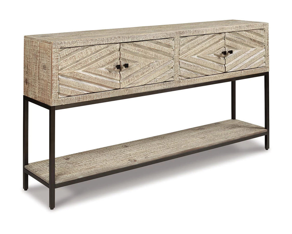 Distressed White Sofa Console Table B5403