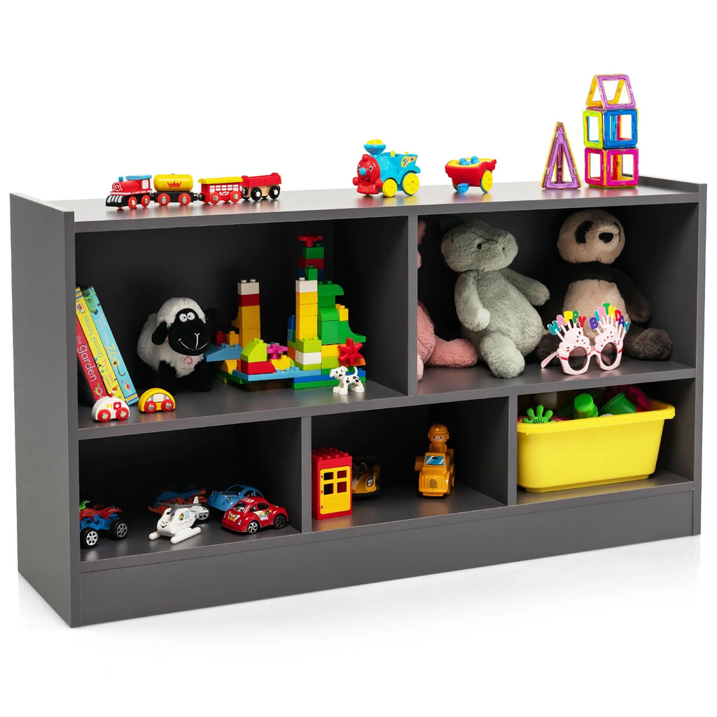 White 5-Cube Wood Bookcase H95468