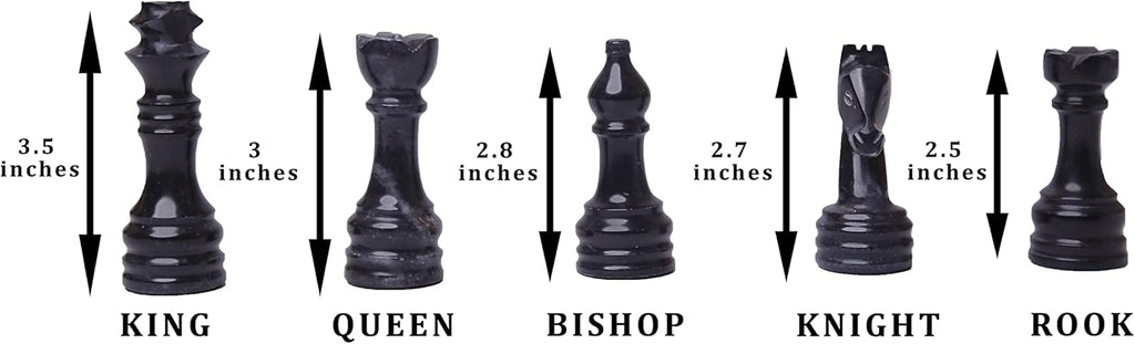 Handmade Full Marble Chess Set with Wooden Case W159063