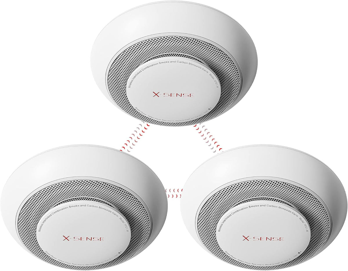 Wireless Interconnected Combination Smoke Carbon Monoxide Detector Alarm 3-Pack Y347981