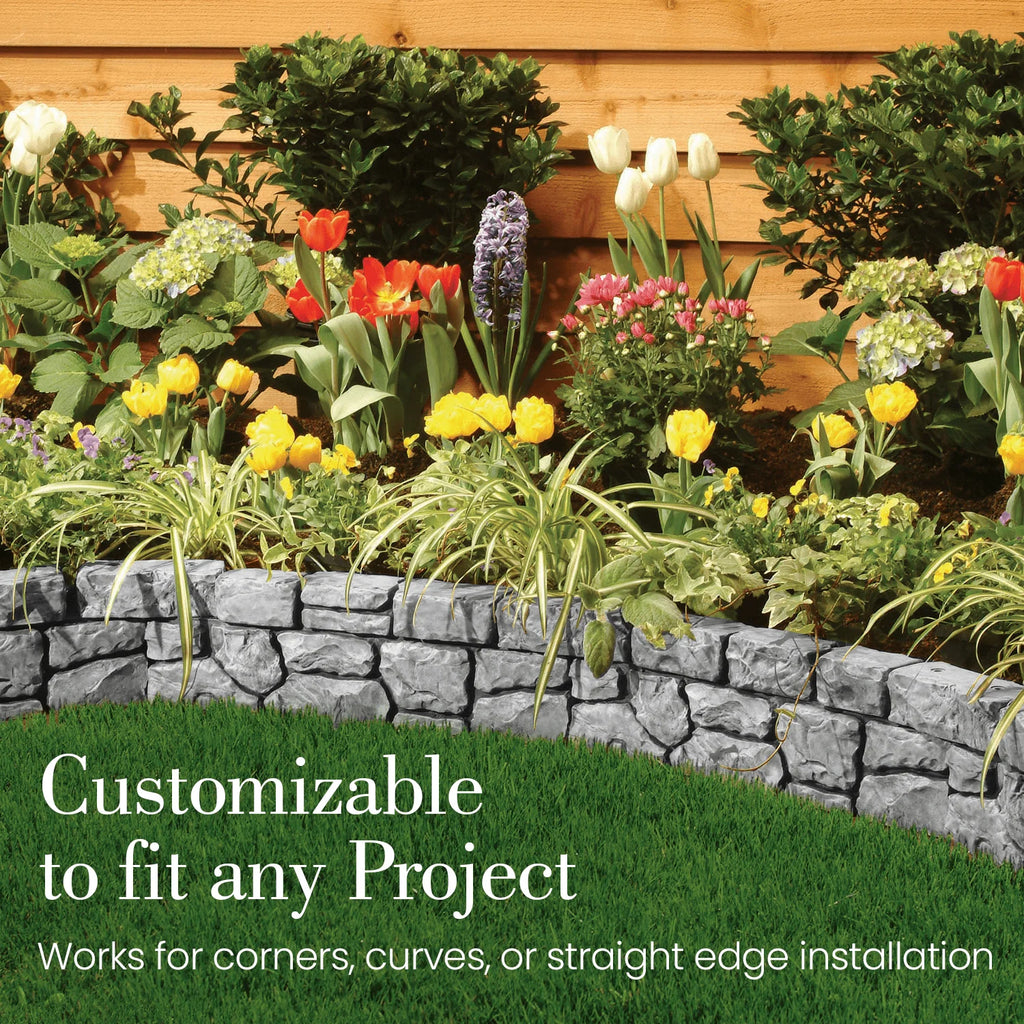 Slate Gray Plastic Garden Border Edging N8395