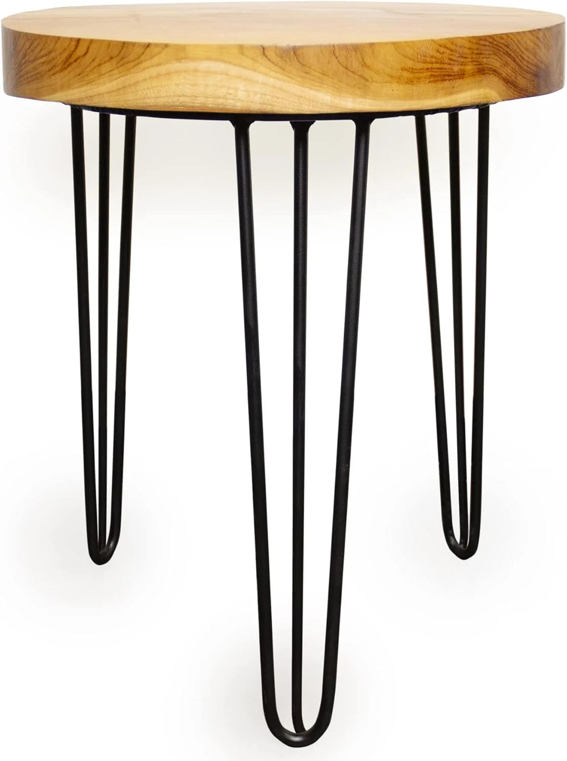 Round Teak Wood Accent End Table D324